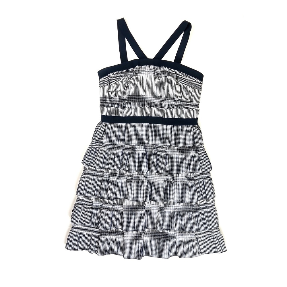 Phoebe Couture Gingham Strap Ruffle Dress